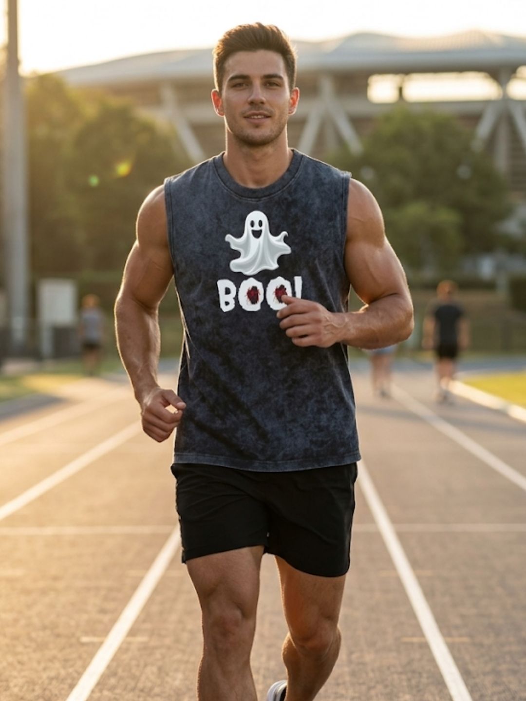 Ghost BOO! Muscle Tank – Acid Wash Black