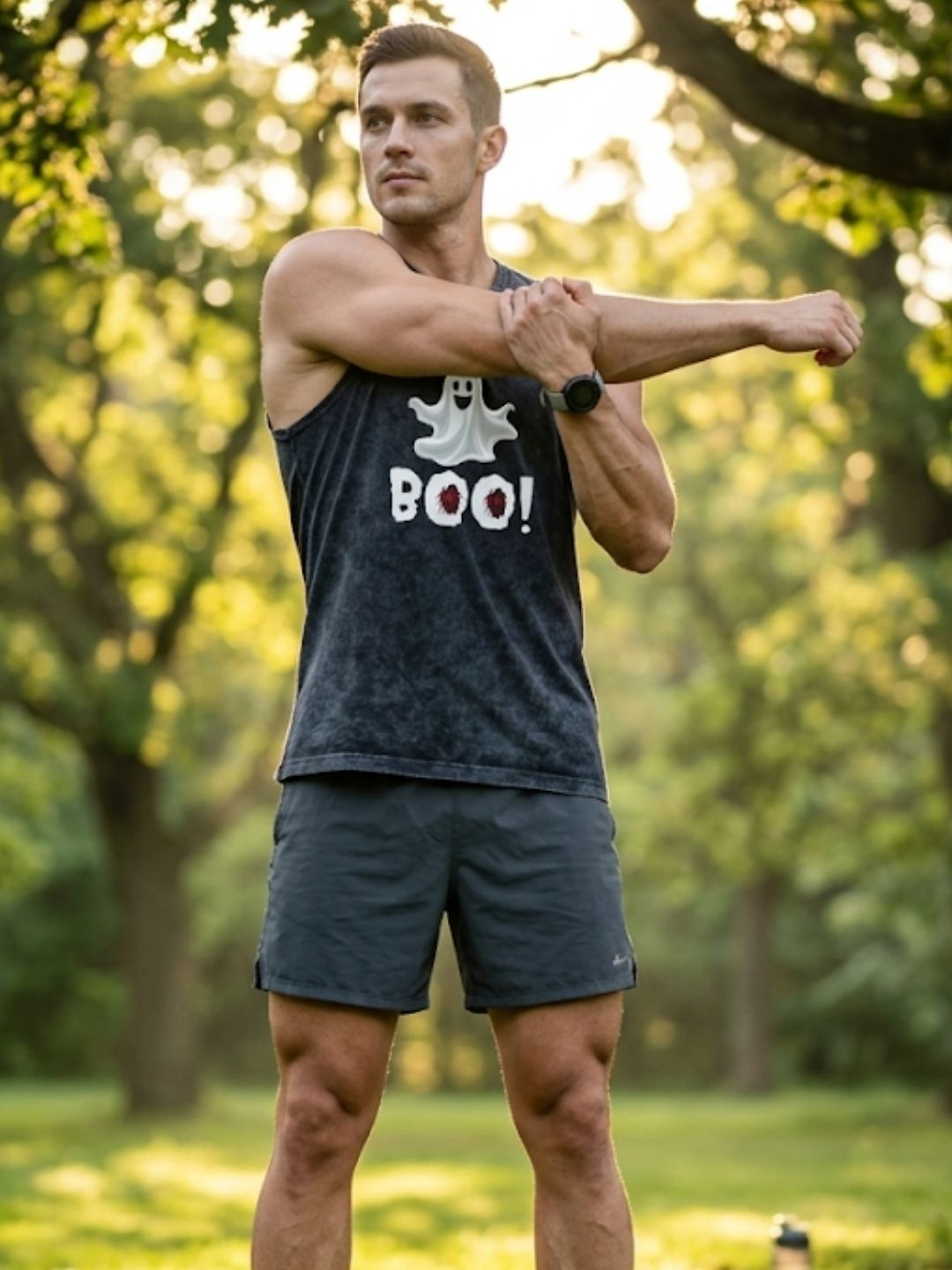 Ghost BOO! Muscle Tank – Acid Wash Black
