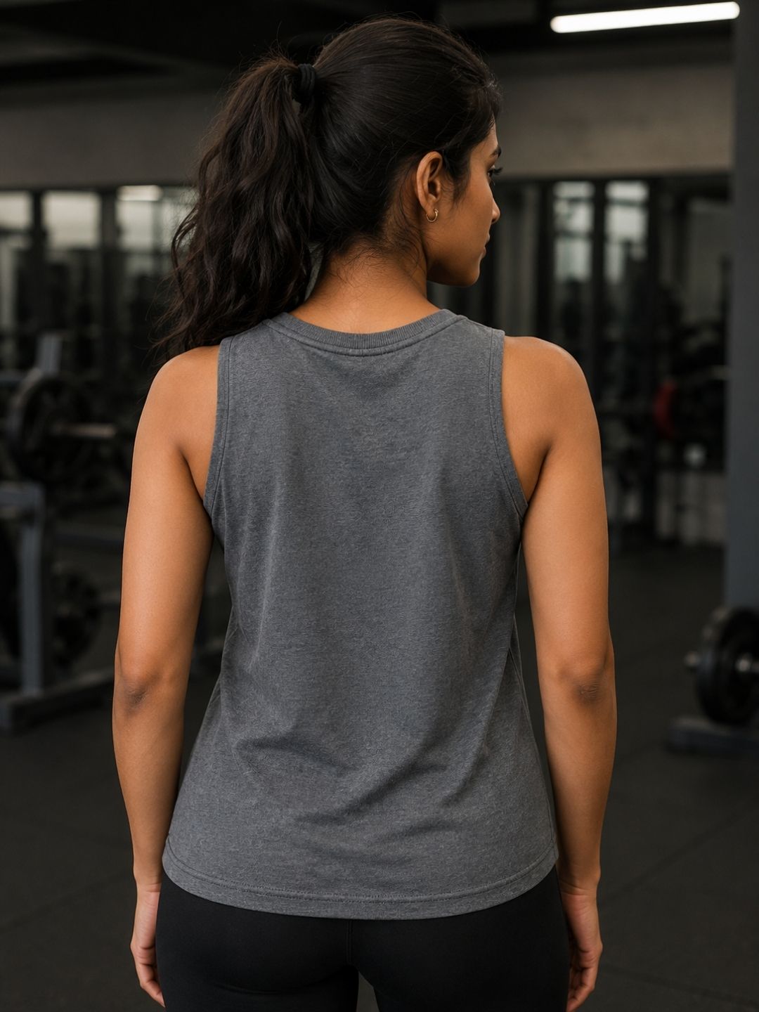 The Modvue Neon Island Graphic Tank - Charcoal