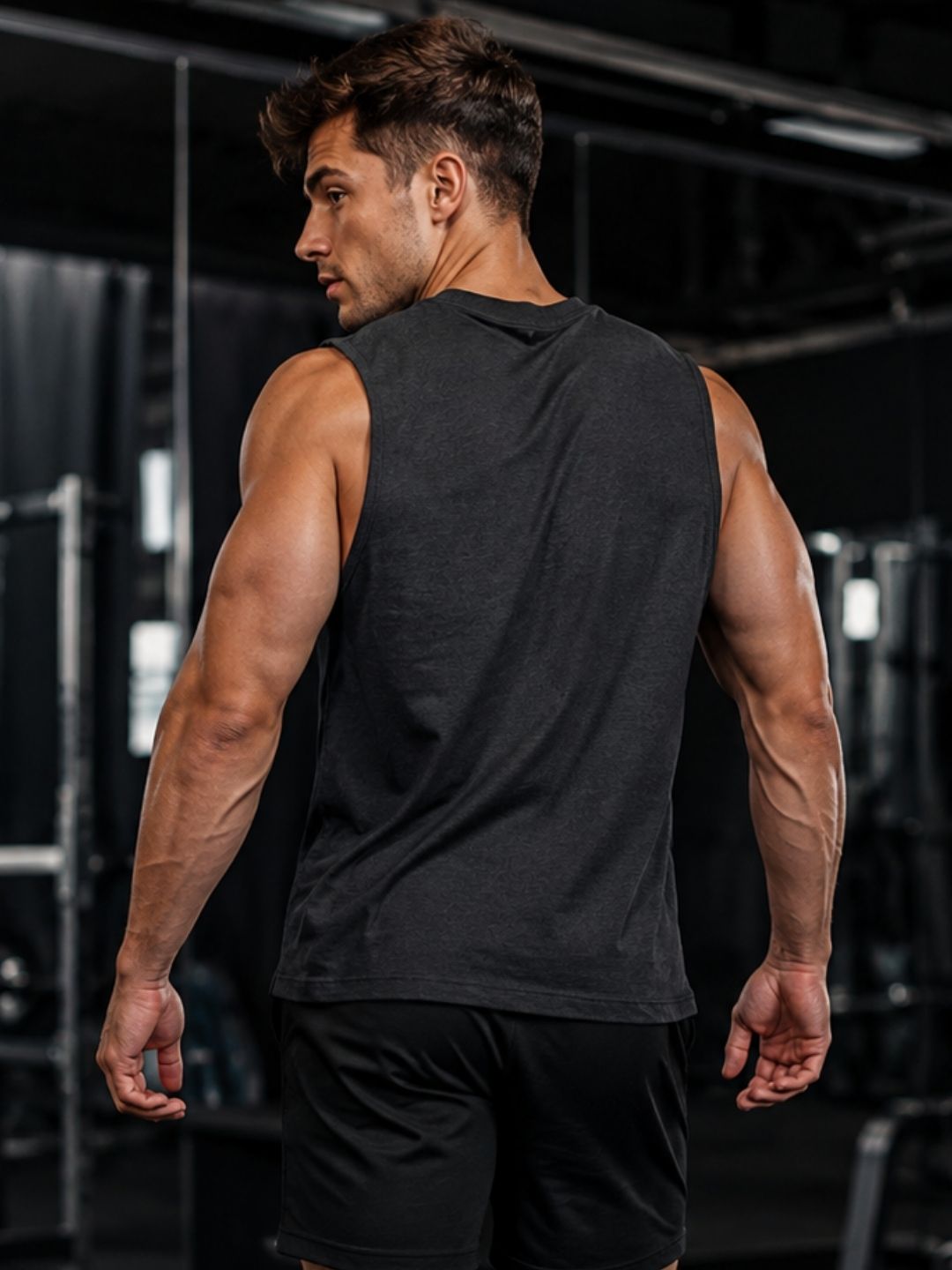 Cherry Blossom Garland Muscle Tank – Black