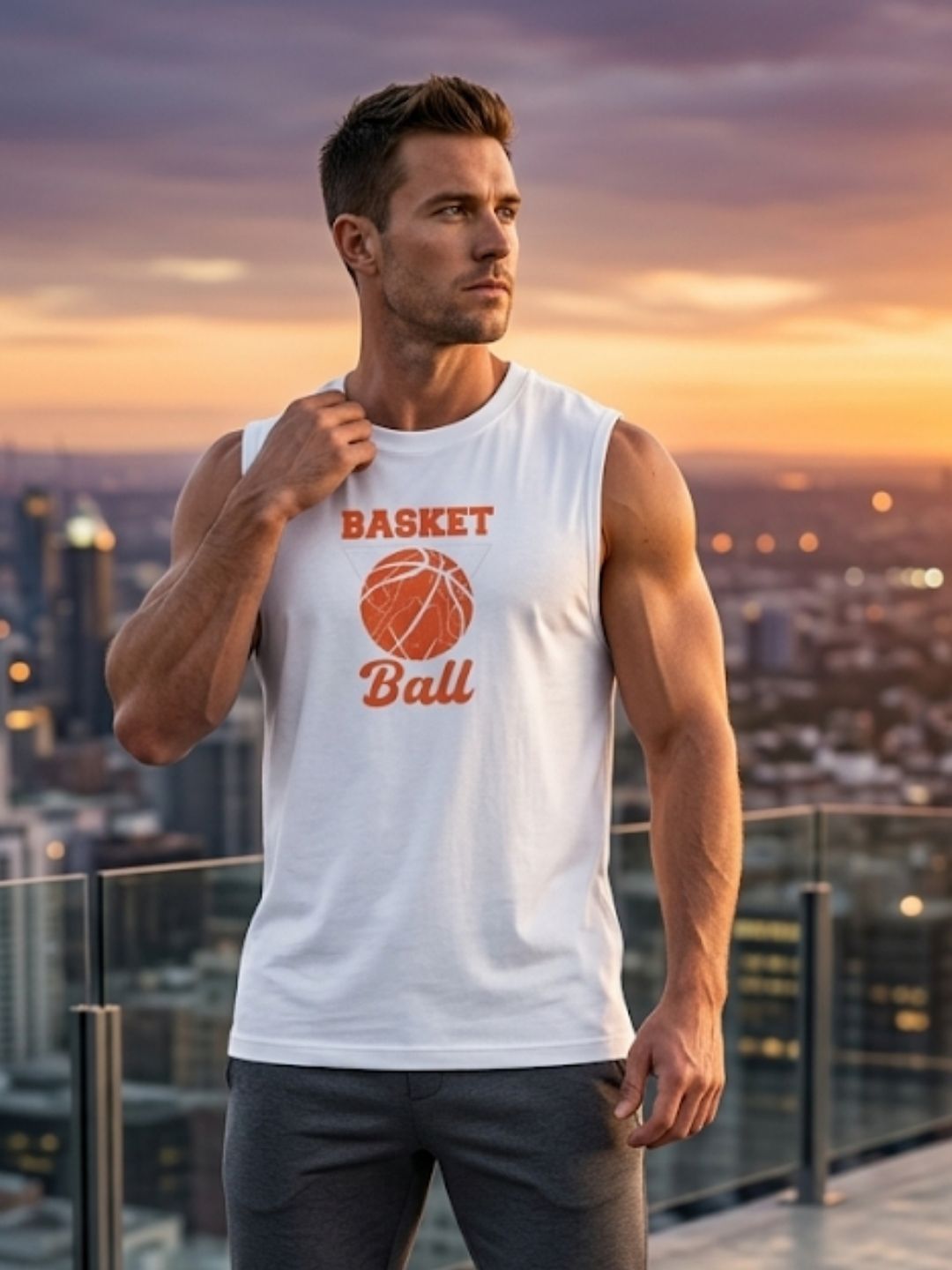 Basketball Athletic Division Muscle Tank – Men’s White