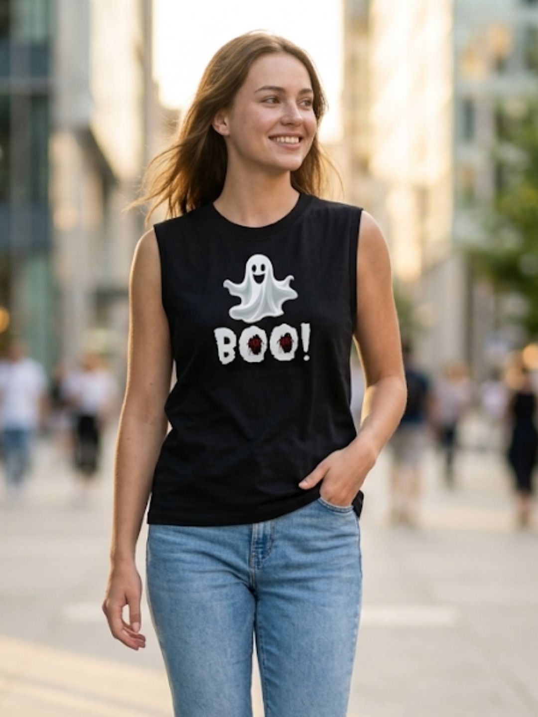Ghost BOO! Muscle Tank – Women’s Black