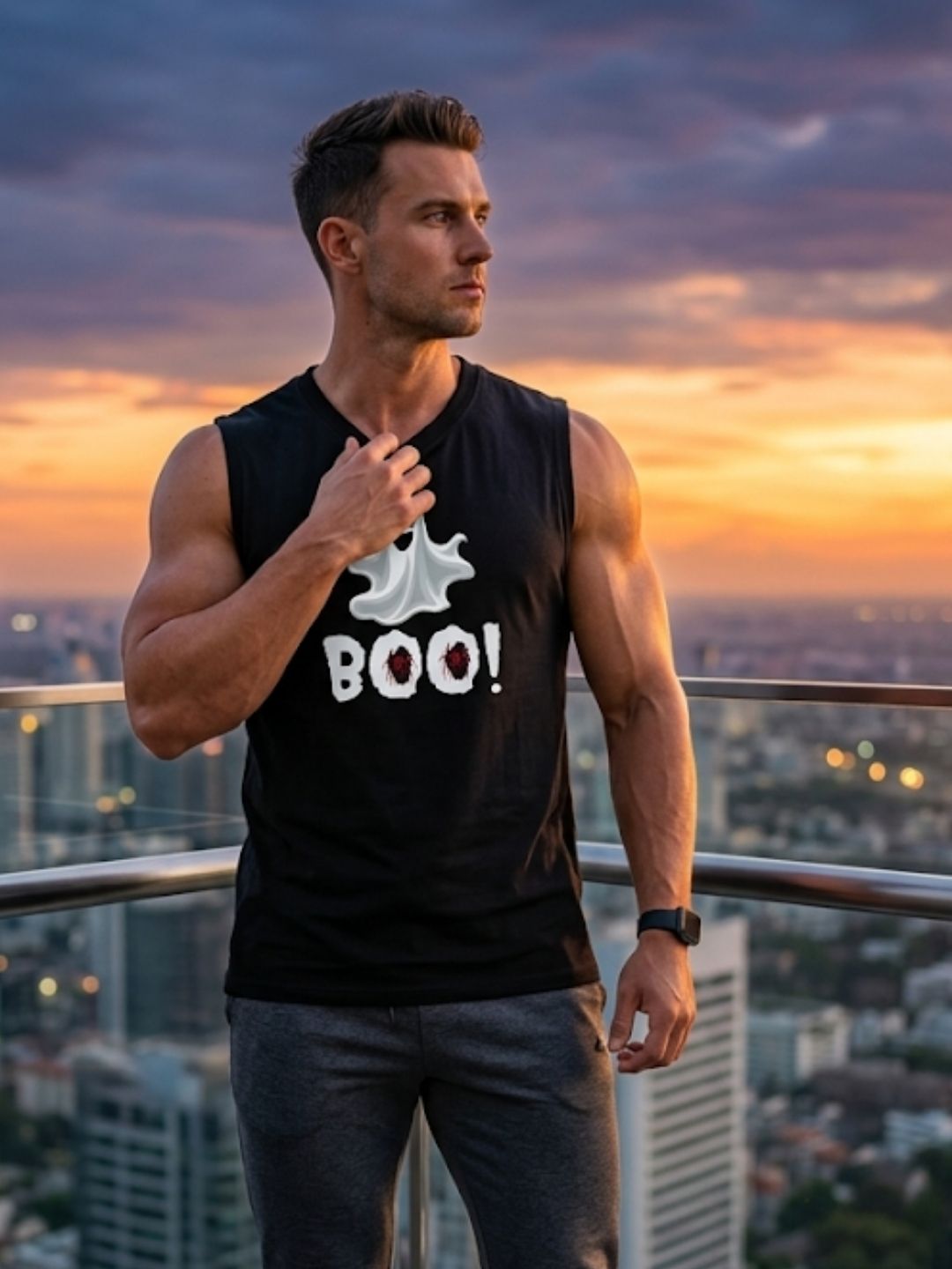 Ghost BOO! Muscle Tank – Black