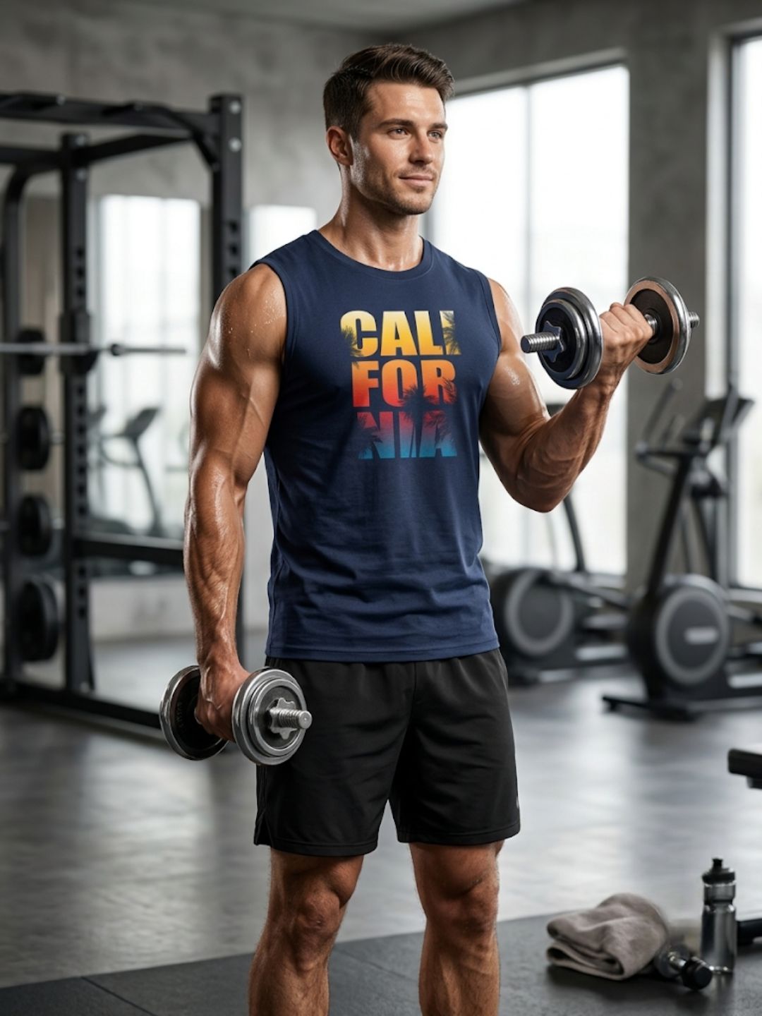 California Sunset Muscle Tank – Navy Blue