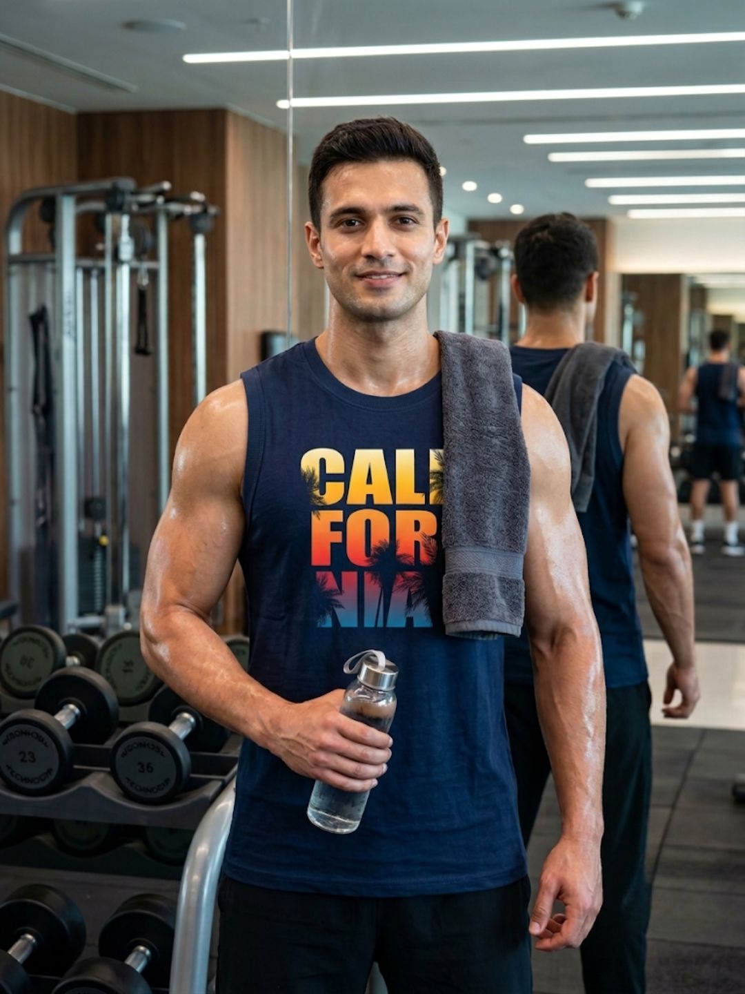 California Sunset Muscle Tank – Navy Blue