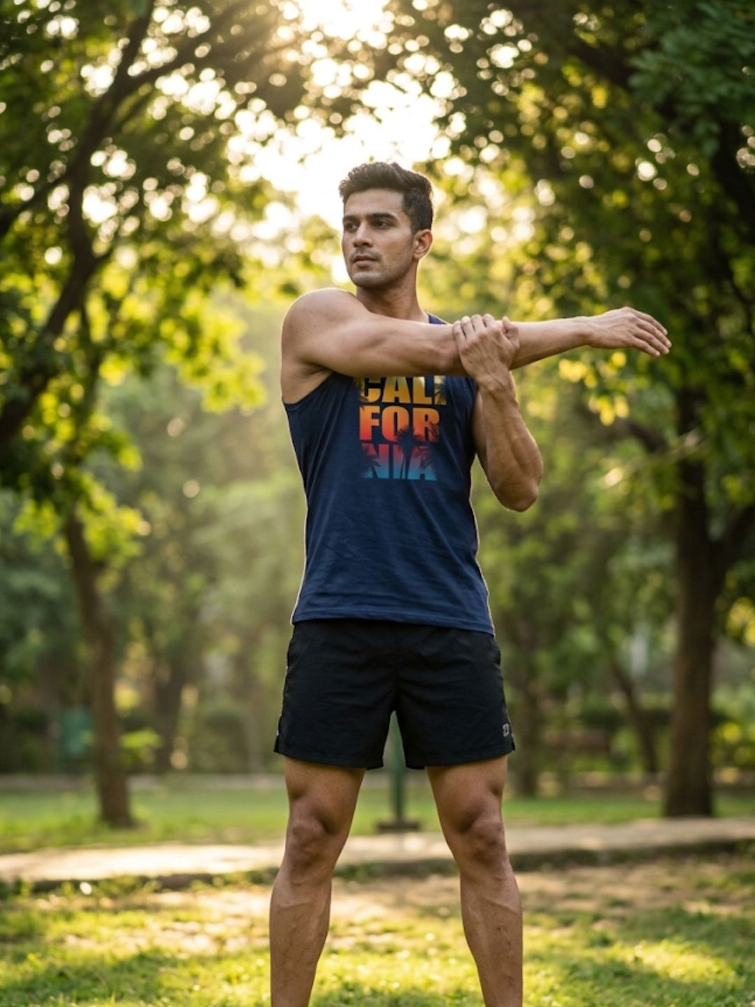 California Sunset Muscle Tank – Navy Blue