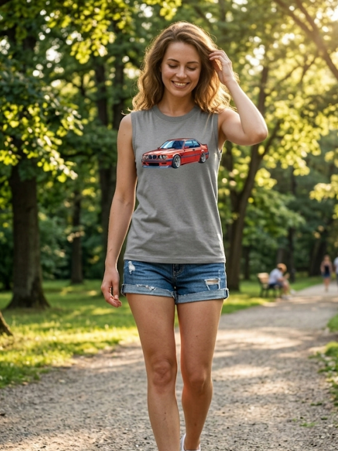 BMW E36 Retro Coupe Muscle Tank – Women’s Grey