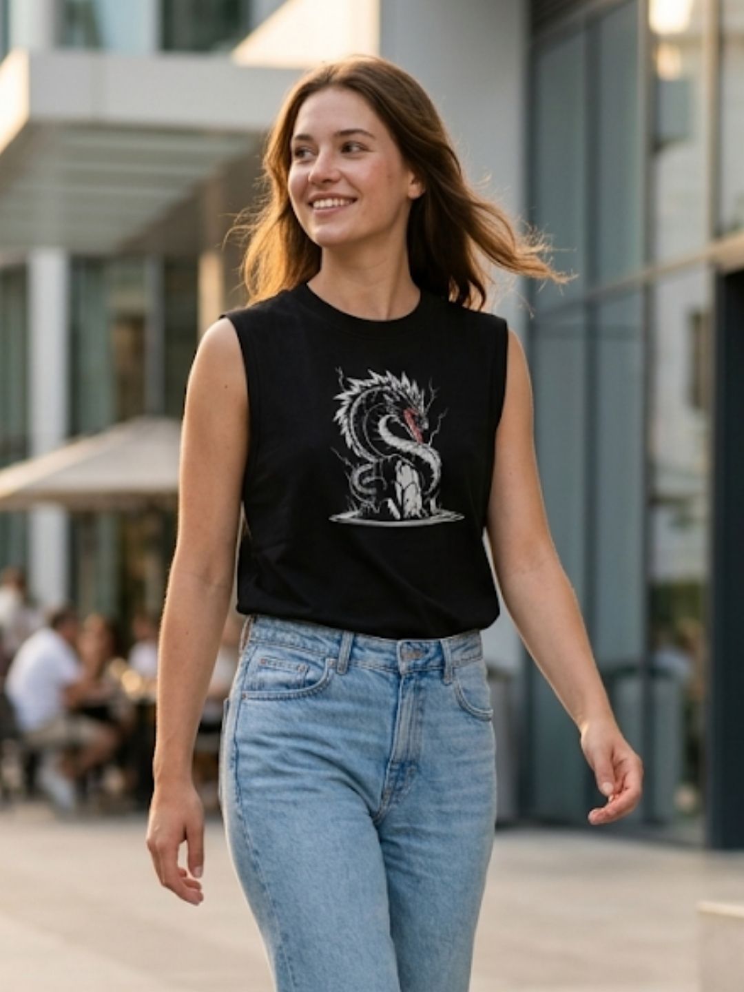 White Storm Dragon Muscle Tank – Women’s Black