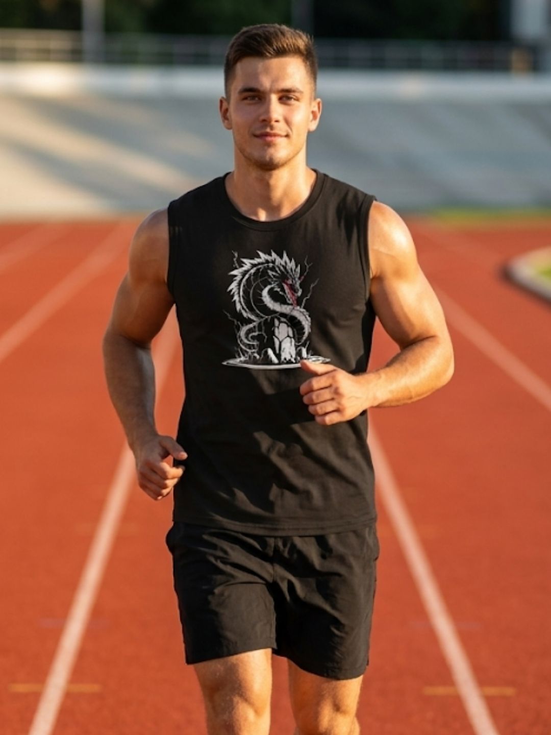 White Storm Dragon Muscle Tank – Black