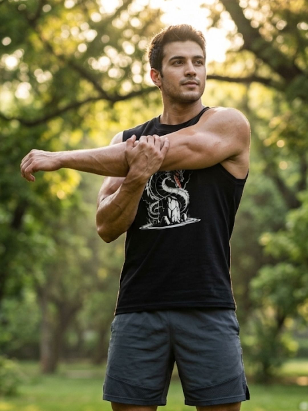 White Storm Dragon Muscle Tank – Black