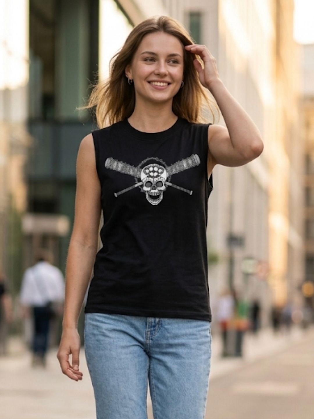 Skull & Crossbats Muscle Tank – Women’s Black
