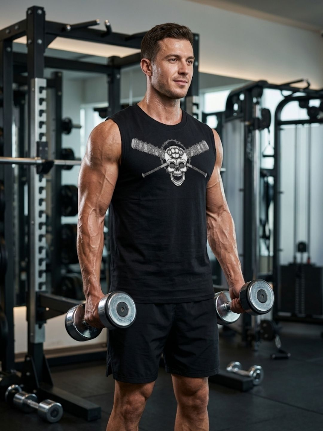 Skull & Crossbats Muscle Tank – Black