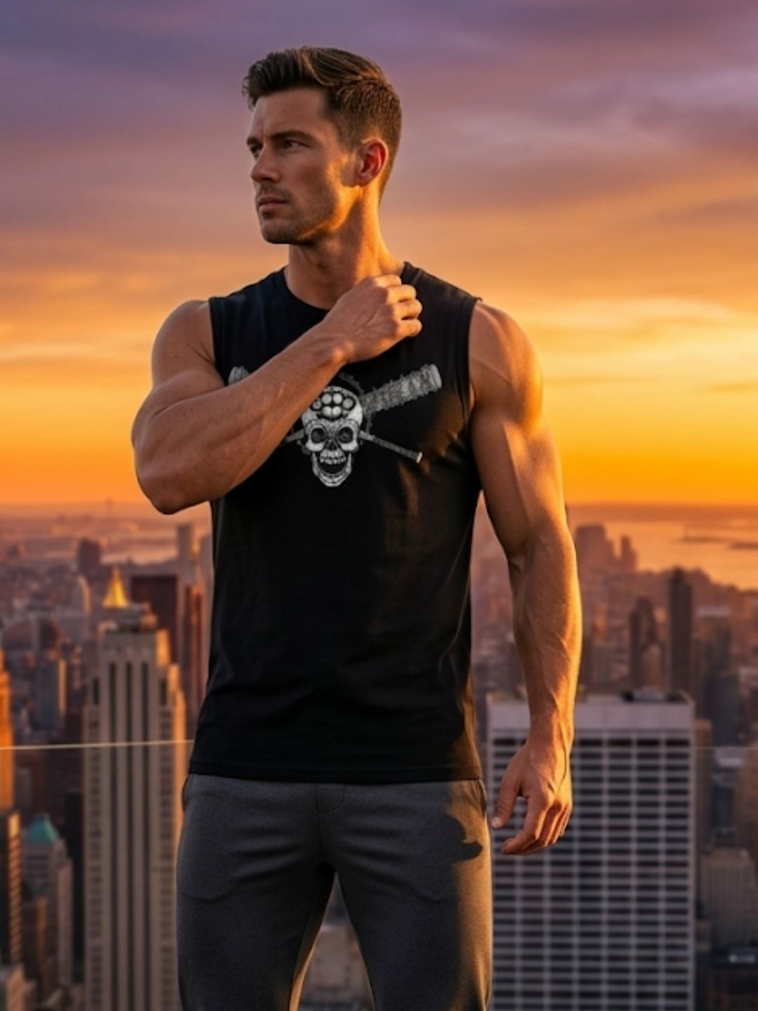 Skull & Crossbats Muscle Tank – Black