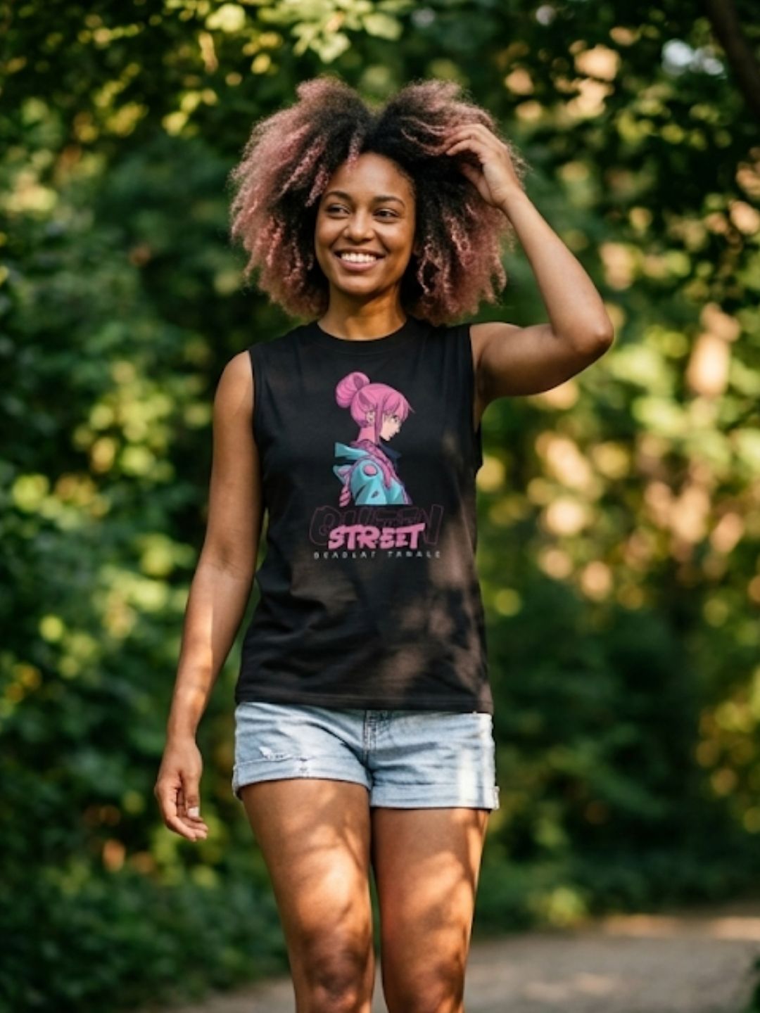Street Deadlay Female Anime Muscle Tank – Women’s Black