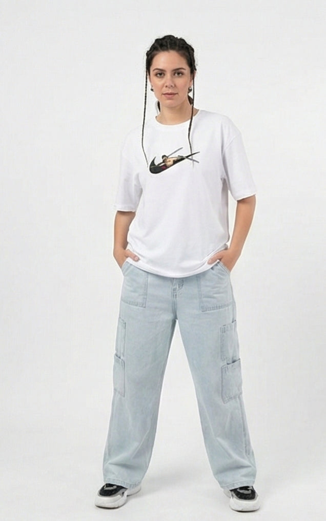 Zoro Swoosh Graphic Tee – White