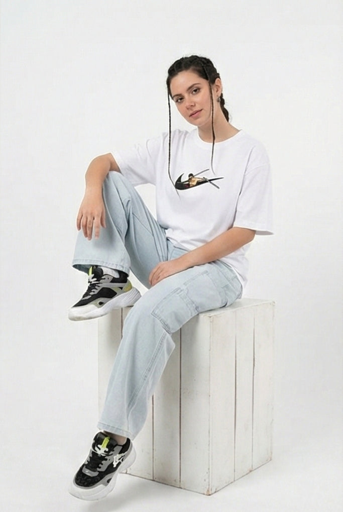 Zoro Swoosh Graphic Tee – White