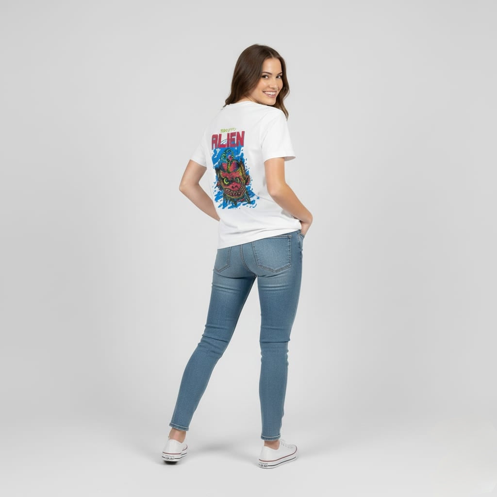 Reality Alien Graphic Tee – White