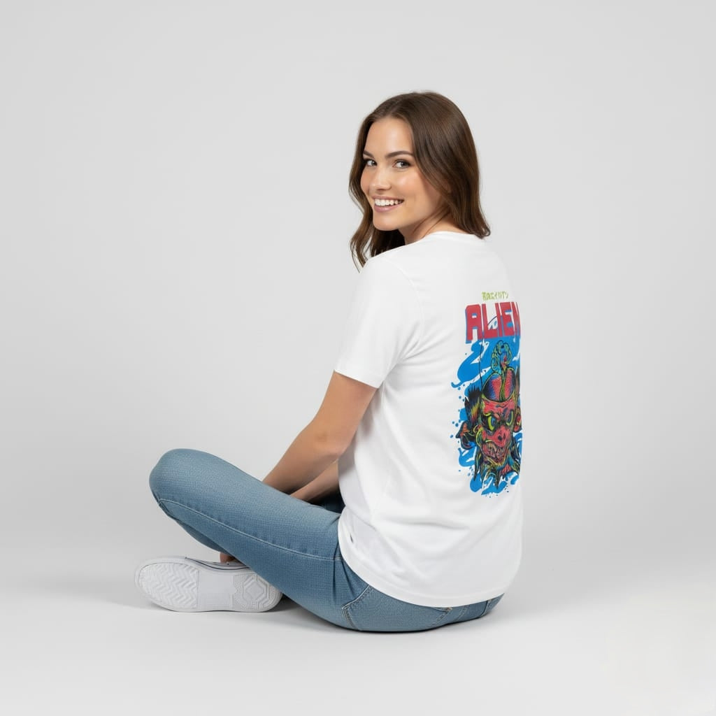 Reality Alien Graphic Tee – White