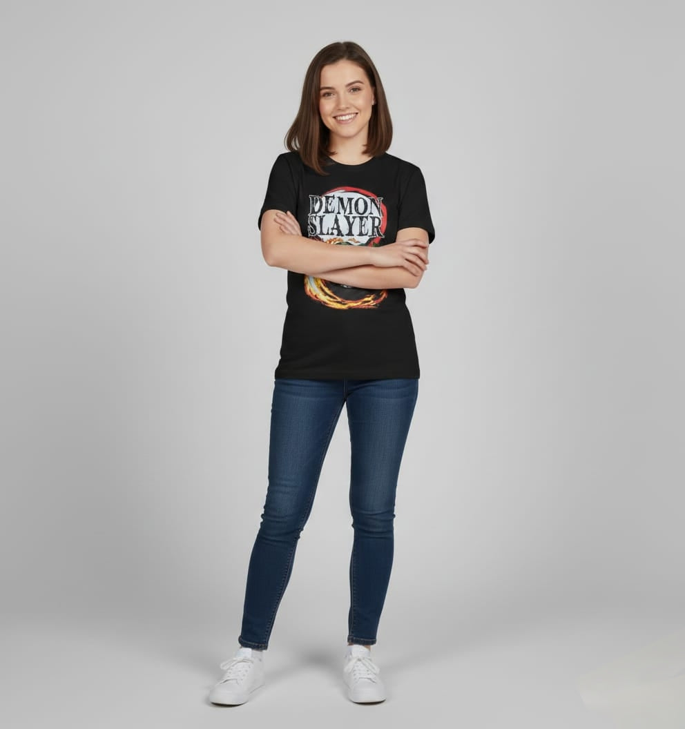Demon Slayer Tanjiro Graphic Tee – Black