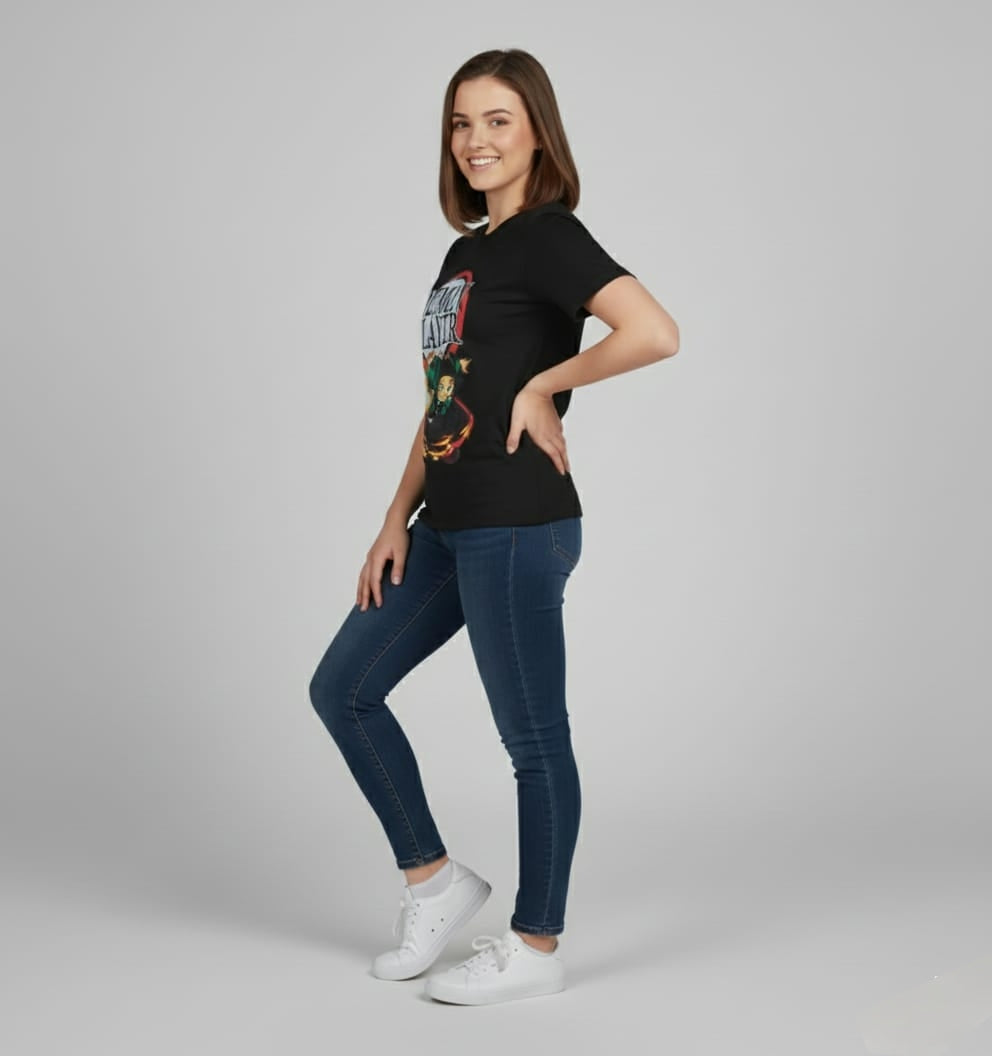 Demon Slayer Tanjiro Graphic Tee – Black