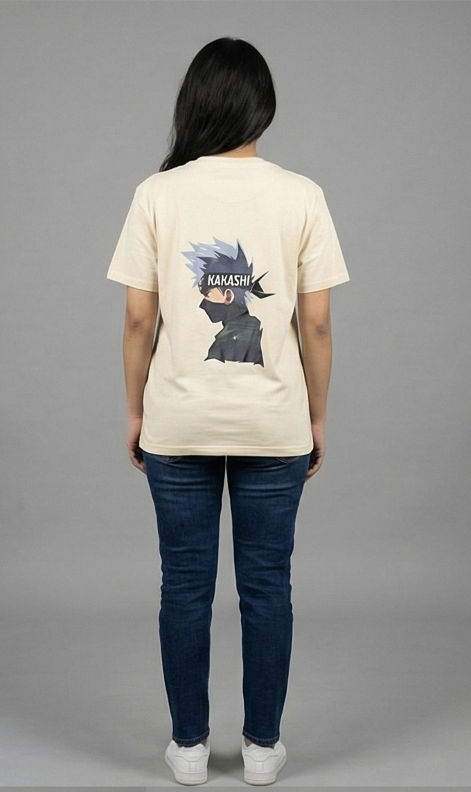 Kakashi Hatake Graphic Tee – Cream