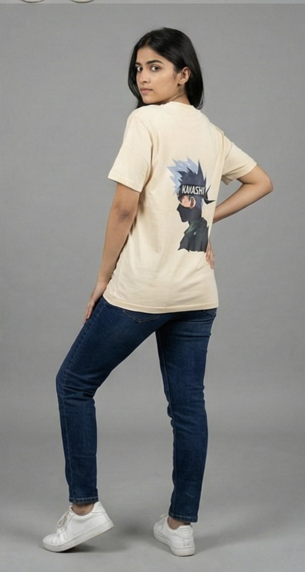 Kakashi Hatake Graphic Tee – Cream