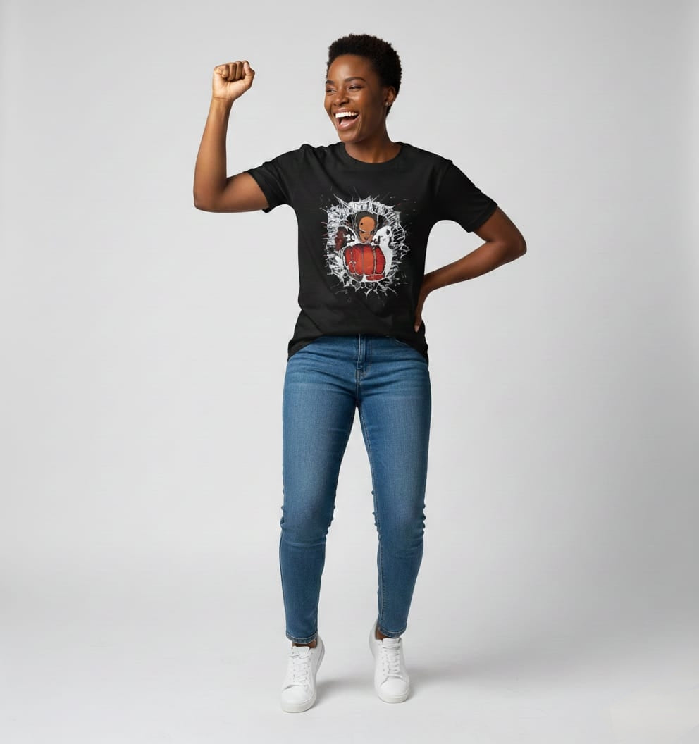 One Punch Saitama Shatter Graphic Tee – Black