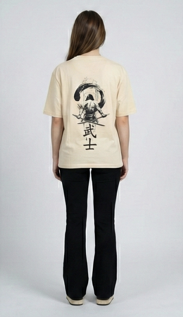 Bushido Samurai Graphic Tee – Cream