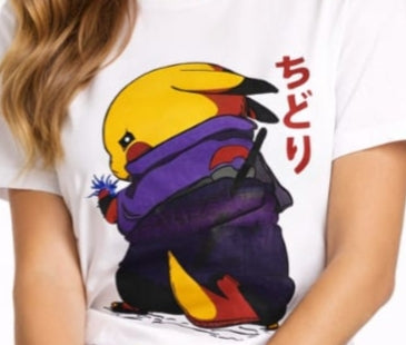 Pikachu Chidori Graphic Tee – White