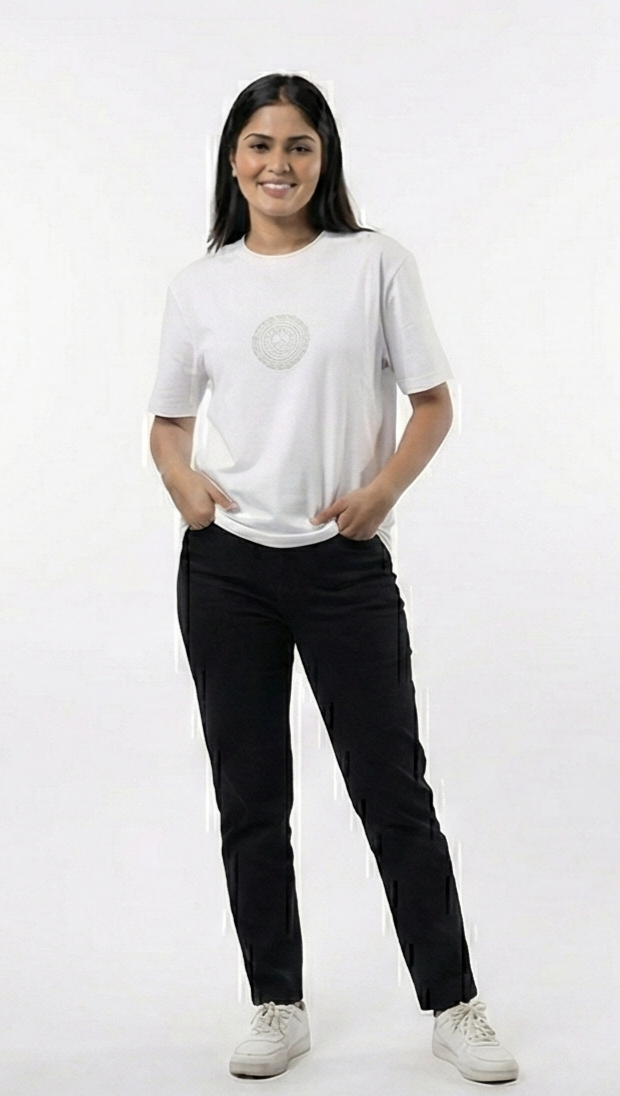 Silver Flame Demon Eye Graphic Tee – White