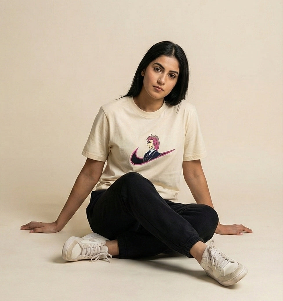 Anime Swoosh Graphic Tee – Cream