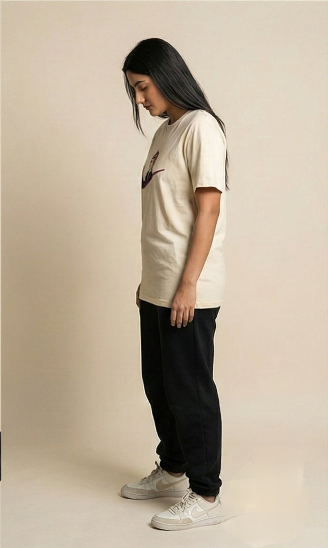 Anime Swoosh Graphic Tee – Cream