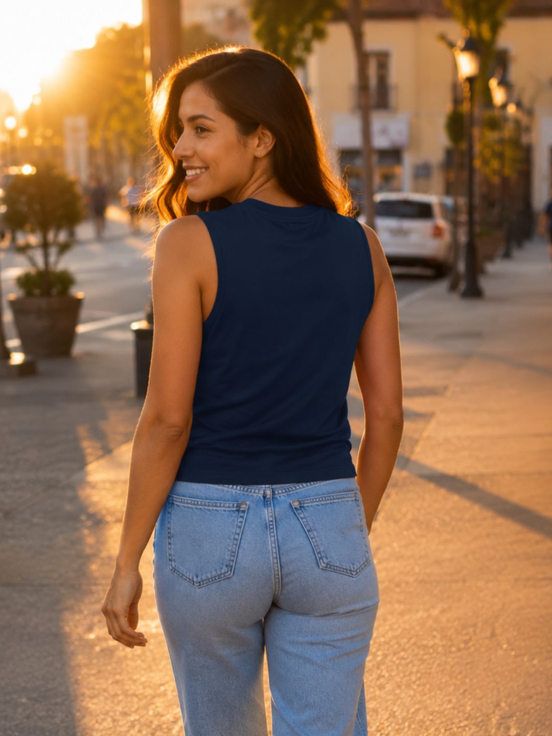 California Sunset Tank – Navy Blue (Women’s)