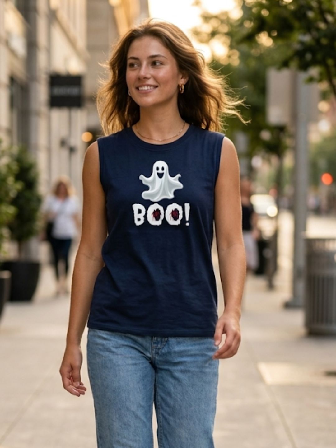 Ghost BOO! Tank – Navy Blue (Women’s)