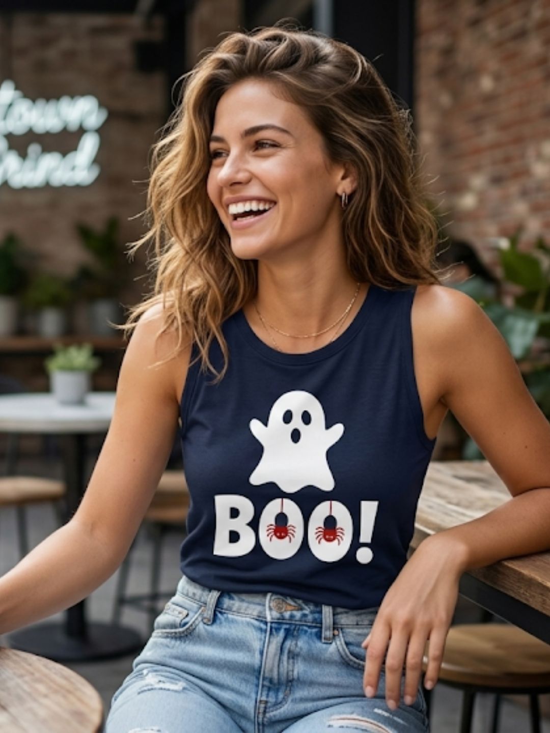 Ghost BOO! Tank – Navy Blue (Women’s)