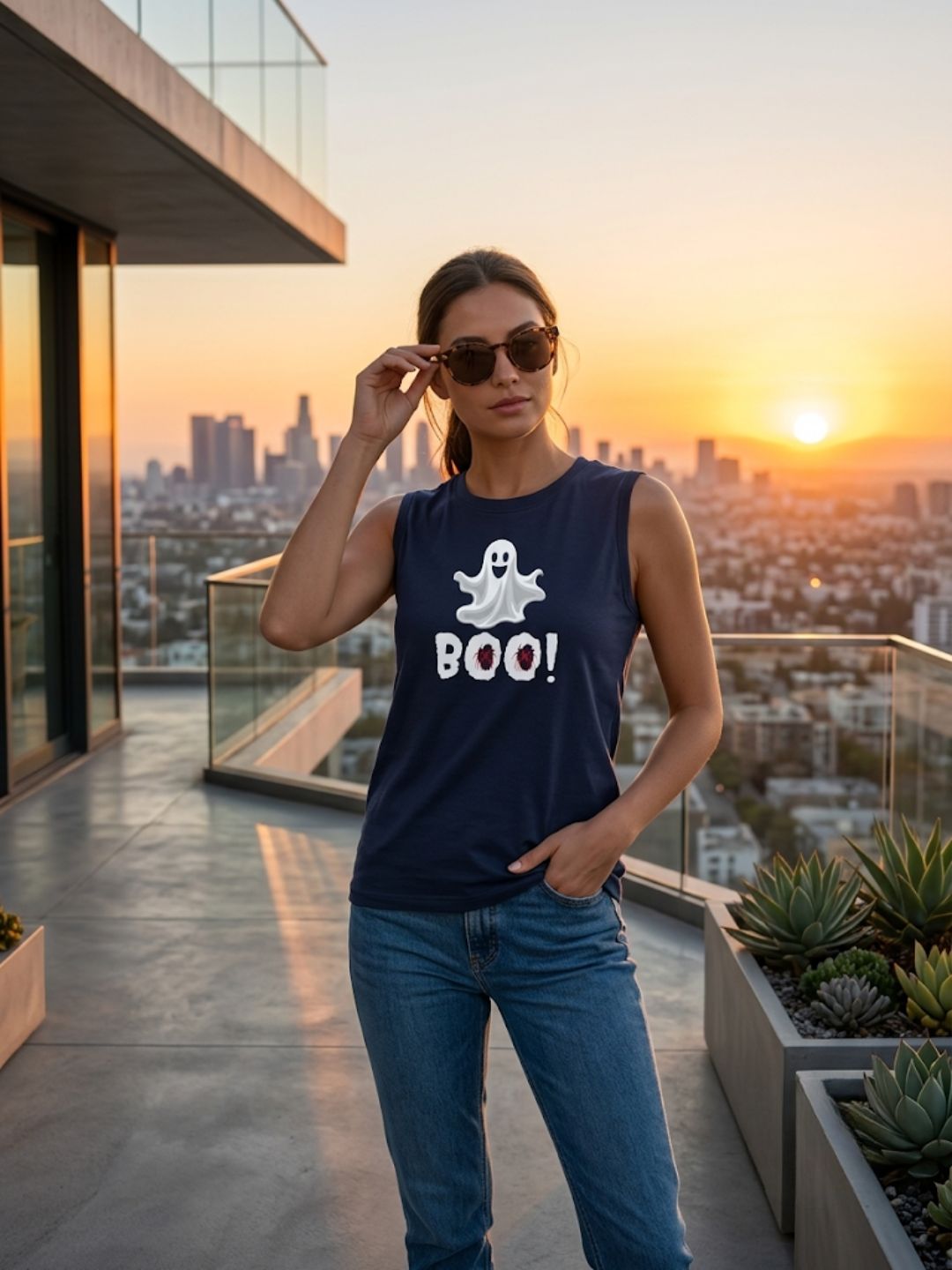 Ghost BOO! Tank – Navy Blue (Women’s)