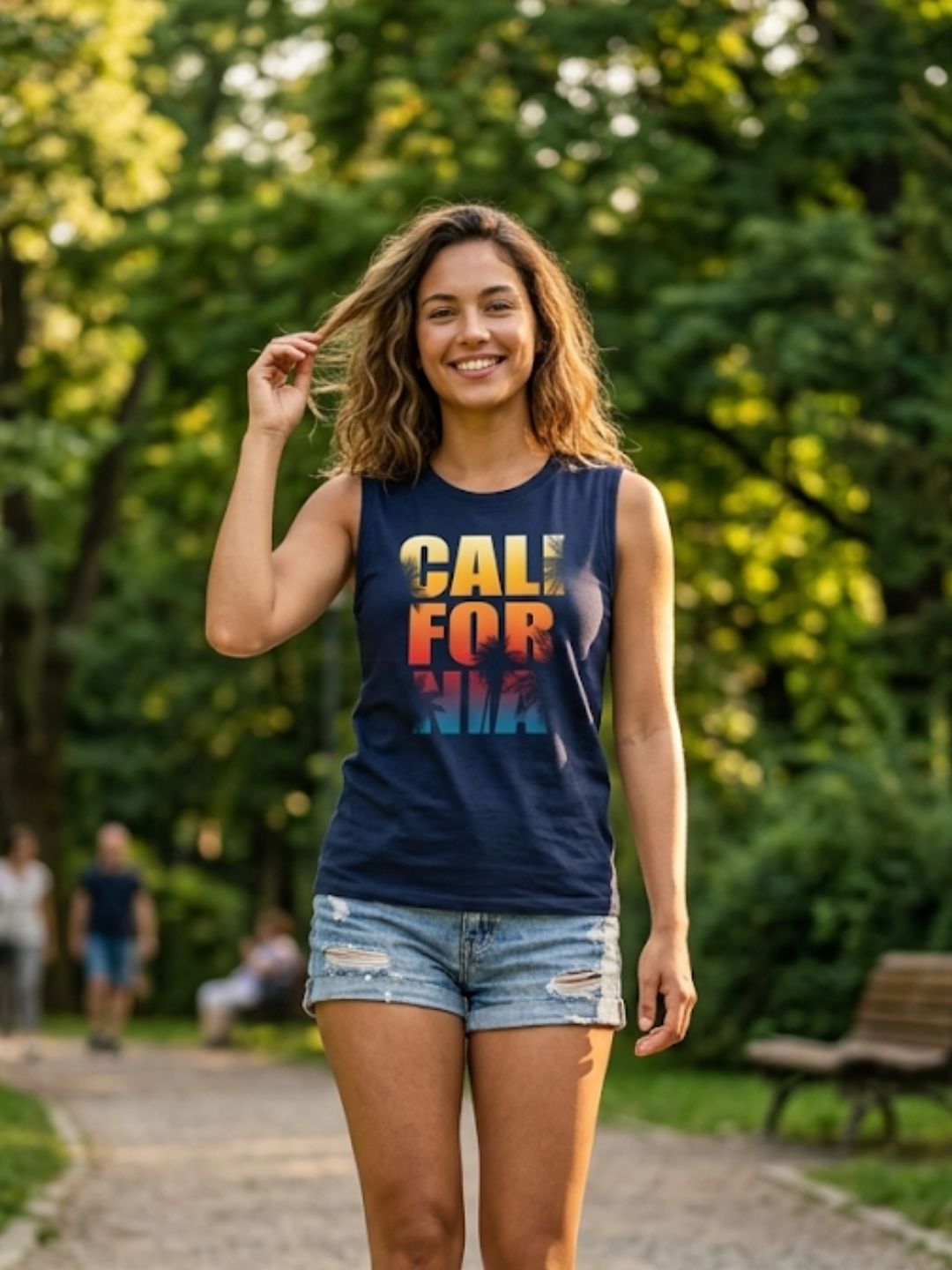 California Sunset Tank – Navy Blue (Women’s)
