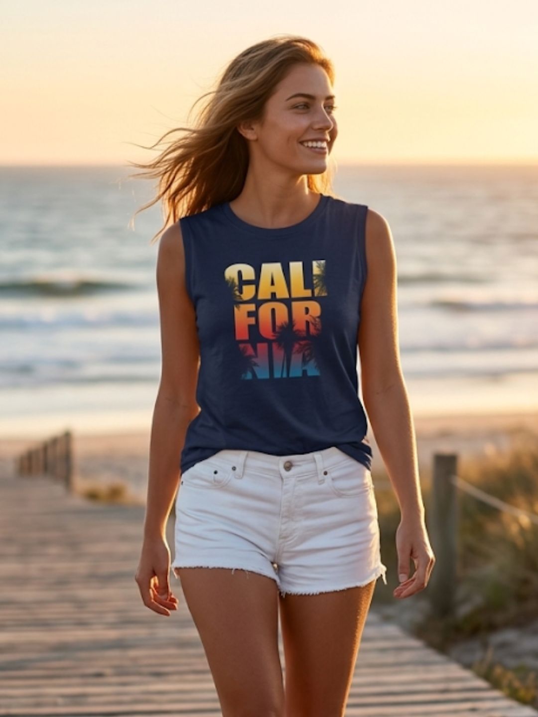 California Sunset Tank – Navy Blue (Women’s)
