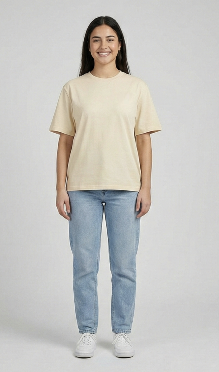 Oversized Essential Tee – Cream