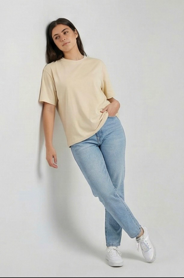 Oversized Essential Tee – Cream
