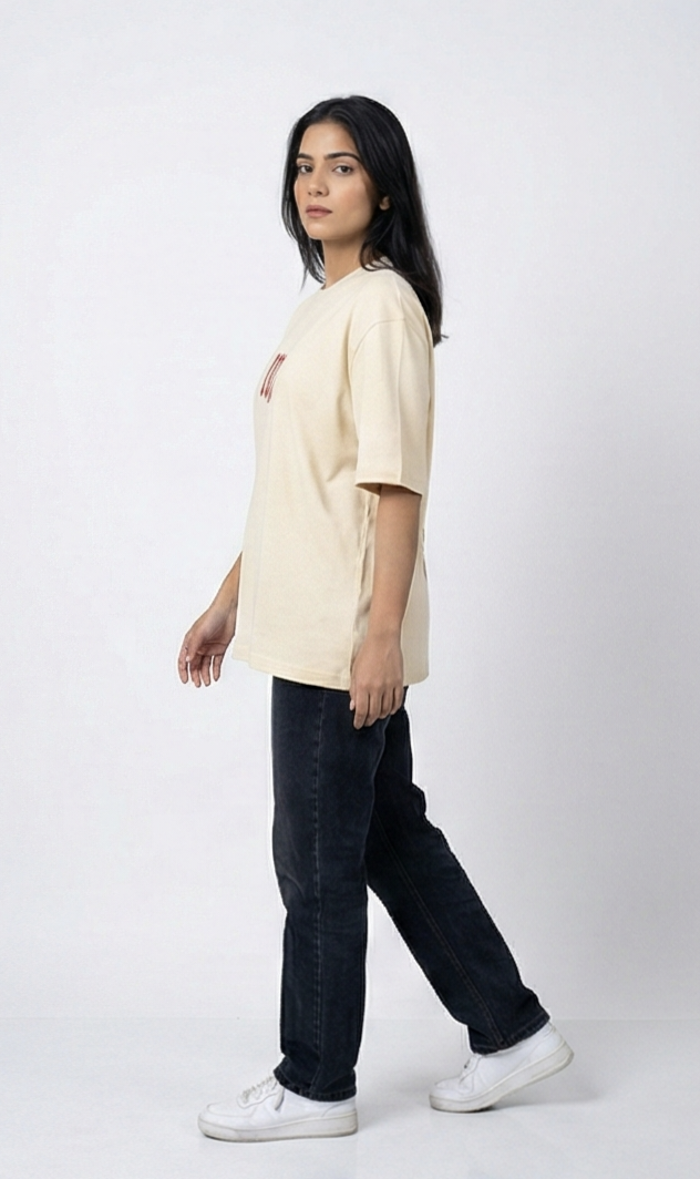 Scorpio Oversized Graphic Tee – Cream