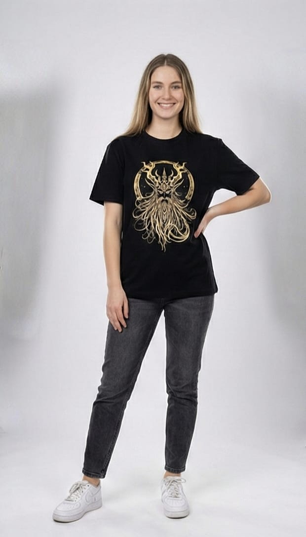 Golden Dagon Graphic Tee – Black