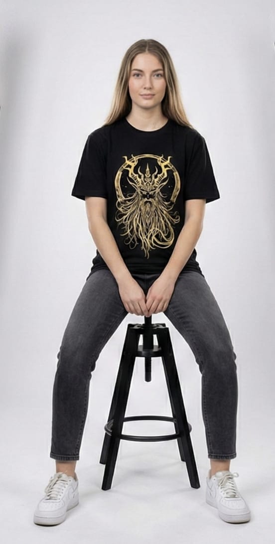 Golden Dagon Graphic Tee – Black