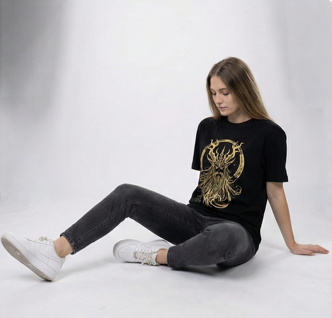 Golden Dagon Graphic Tee – Black