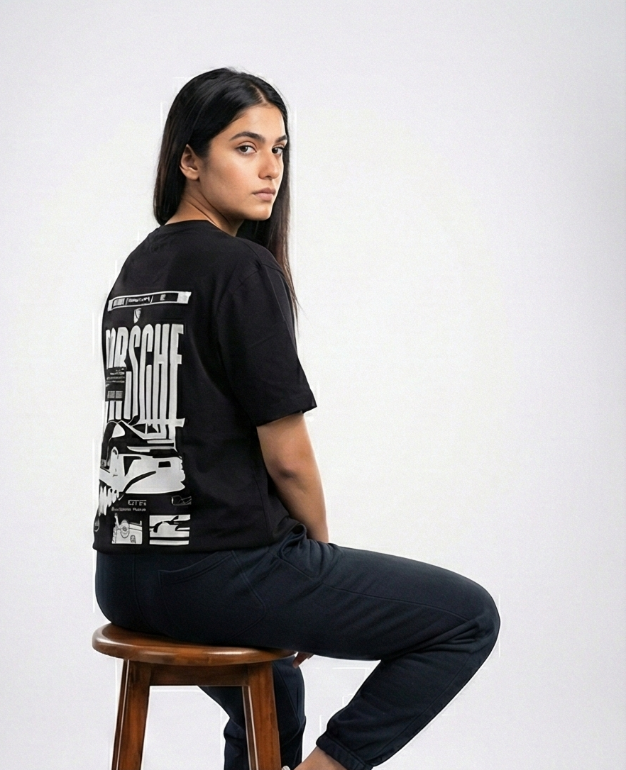 GT-R x Porsche Graphic Tee – Black