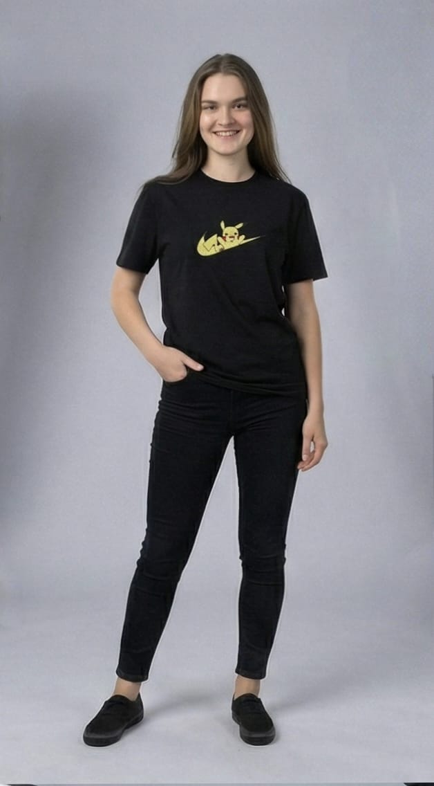 Pikachu Swoosh Graphic Tee – Black