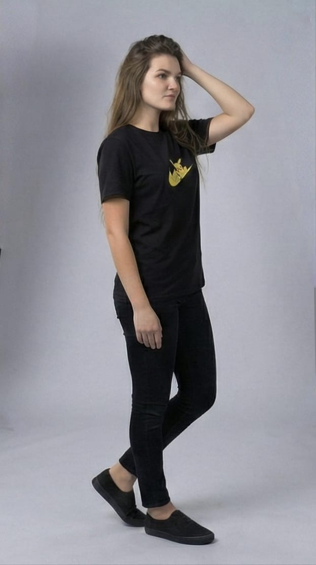 Pikachu Swoosh Graphic Tee – Black