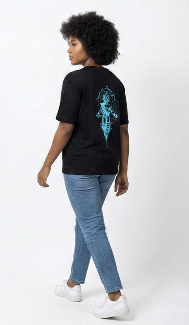 Flame Ball x Cyan Warrior Graphic Tee – Black