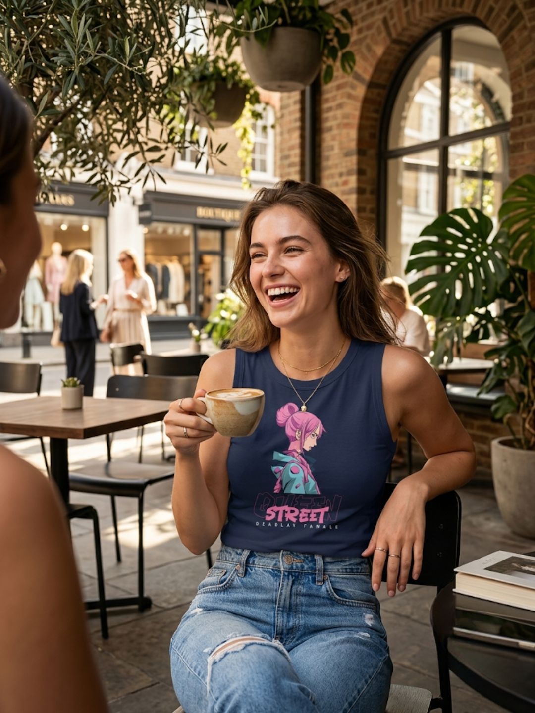 Street Deadlay Female Anime Tank – Navy Blue (Women’s)
