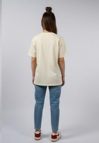 Abstract Ink Splash Oversized Tee – Cream